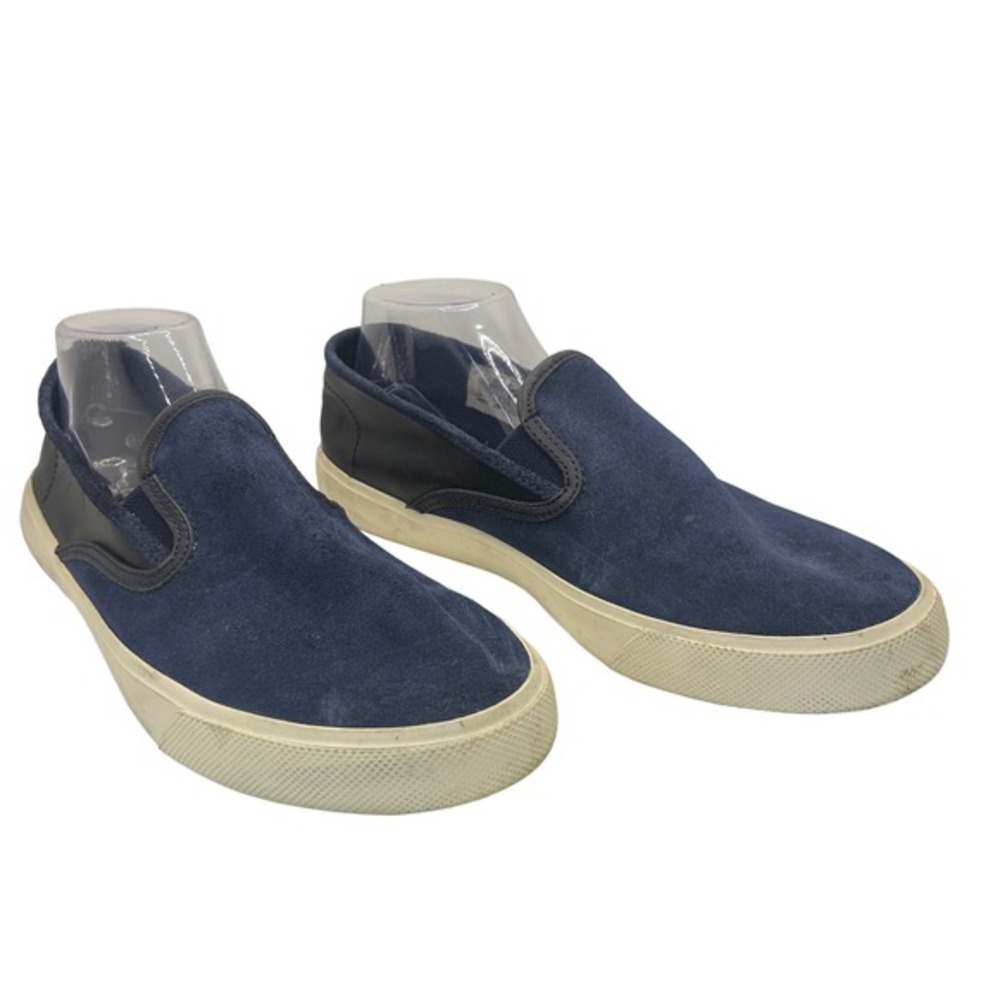 Sperry Top-Sider Mens Navy Blue Suede‎ Black Leather Slip On Sneakers STS18455